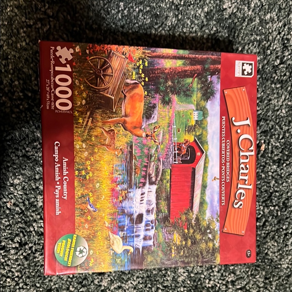 1000-Piece Red and Green Puzzle Game